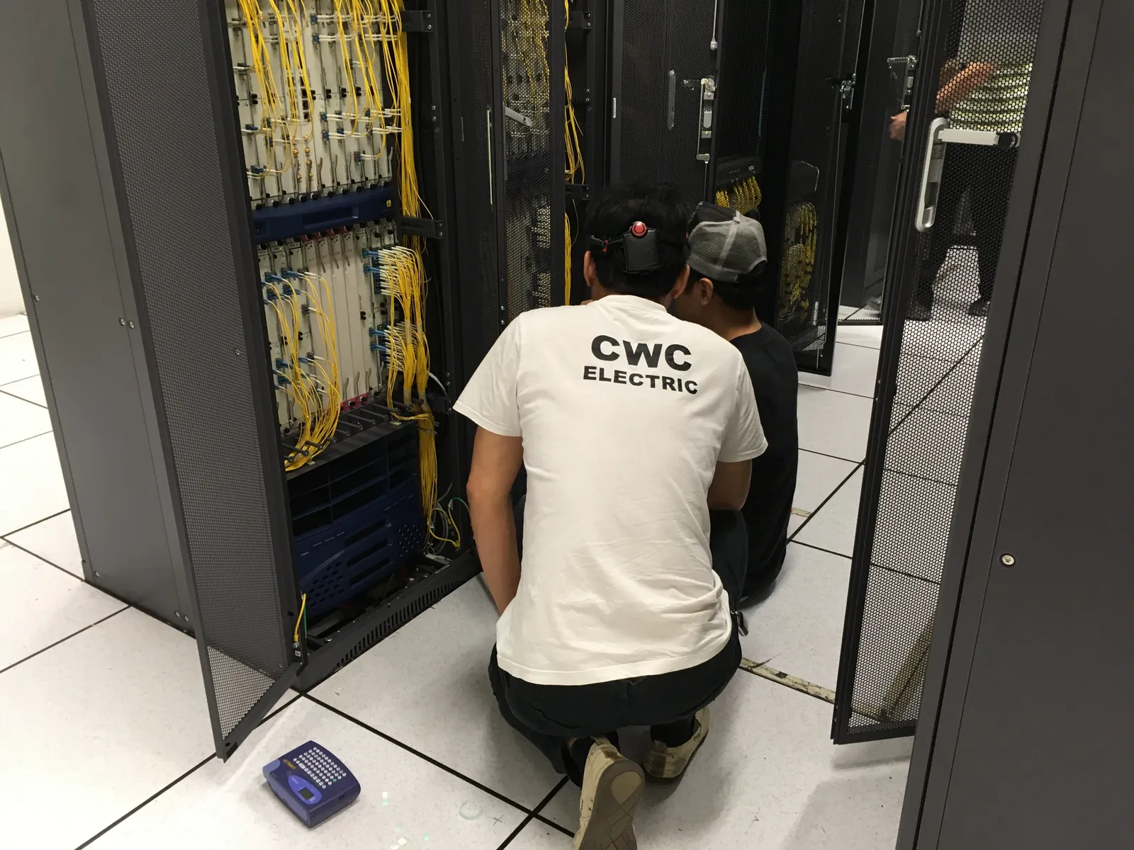 CWC electrician working in data centre