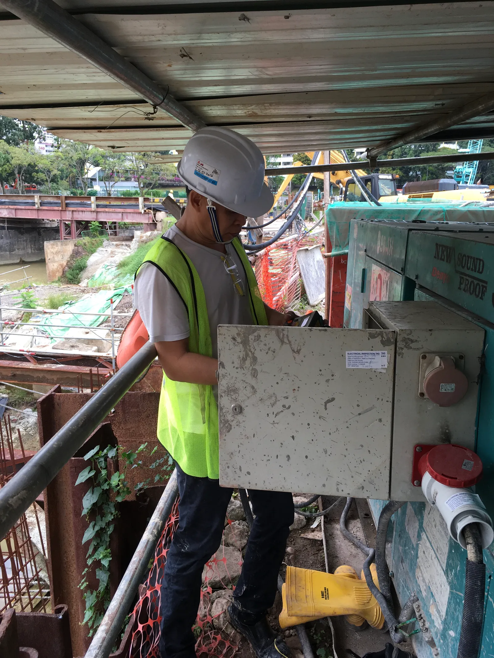 CWC electrician at construction site
